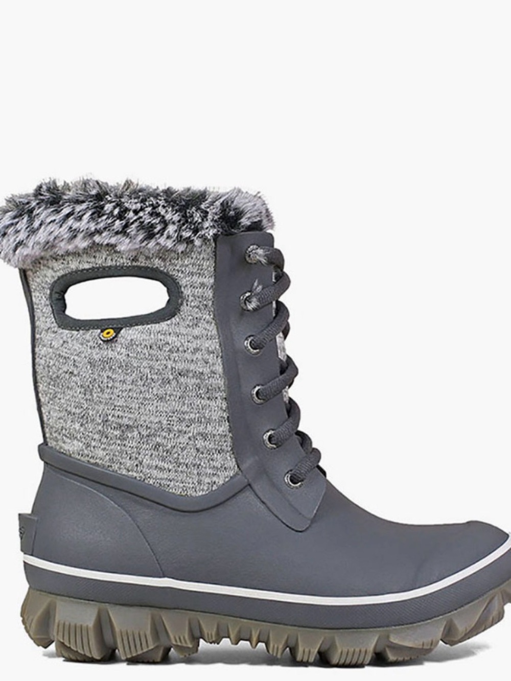 BOGS' Women's Size 7 Arcata Knit Insulated WP Winter Grey Lace Up Boots Like New